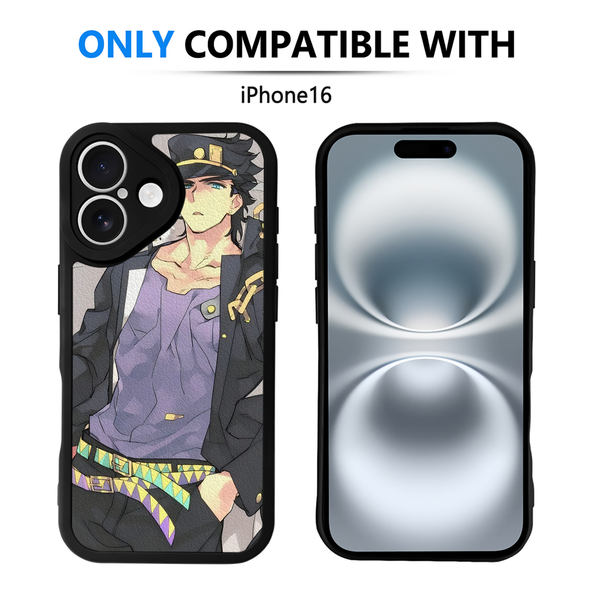 （画像用） ジョジョの奇妙な冒険 JoJo's Bizarre Adventure 【iPhone 16シリーズ対応】シリコンスマホケース（レザー調） 材質：シリコン